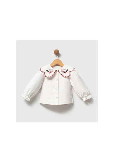 Ministok Dolce Kız Bebek Gömlekli Romper Kız Bebek Tulum Gömlek 2 Li Takım Gri