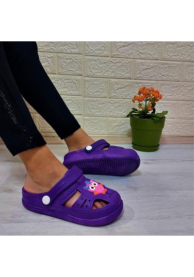 Da-ye 1001 P Mor Önü Kapalı Yumuşacık Kaydırmaz Sandalet & Terlik Mor