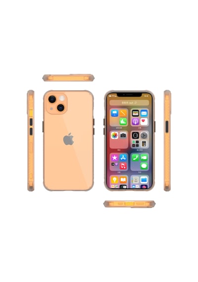 Gld-spt- Newface Apple Uyumlu iPhone 13 Mini Kılıf Miami Şeffaf Silikon - Şeffaf