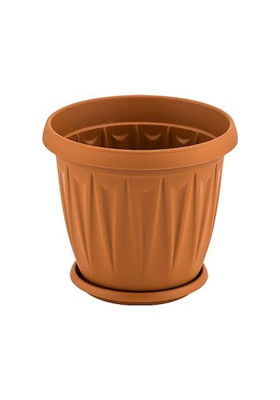 Omnipazar Sy-5701 1 Litre Plastik Ürgüp Saksı Takım No 1 Kahverengi
