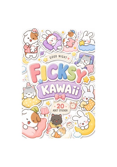 Kawaii Uyku Temalı Sticker Seti - 20 Adet Etiket Çıkartma Diğer