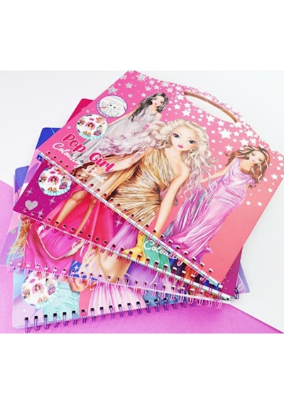 Pop Girl Çantalı Boyama Kitabı Spiralli Eğitici Çocuk Boyama Bloğu 1 Adet