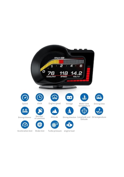 F15 Hud Obd Obd2 Dijital Kilometre Rpm Su Sıcaklığı Basınç Hararet Araç Veri Ekranı Head Up Display