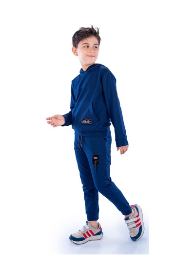Mnk Baby & Kids Team Kanguru Cepli Kapüşonlu Çocuk Eşofman Mnk10074 Lacivert