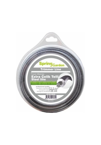 Spring Garden Tırpan Misinası Extra Çelik Telli 3.3 Mm