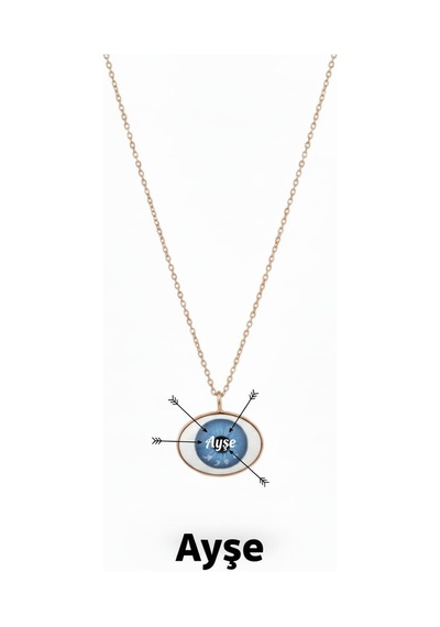 925 Ayar Papatya Silver Özel İsimli Silinmez Göz Kolye.rose.gold.rodaj Gümüş