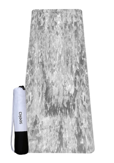 Seeka Marble Yoga Mat - Gri 183cm X 68cm Eksta Geniş Ekstra Uzun Gri