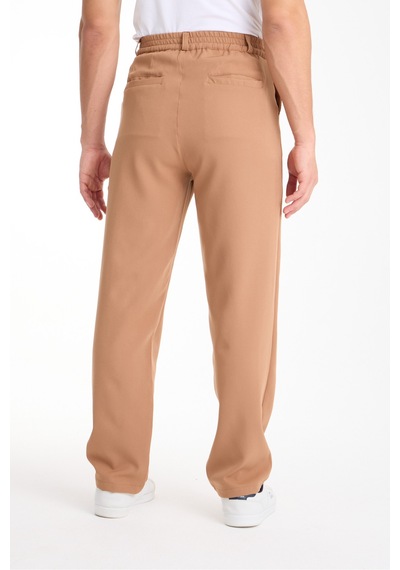 Gugus Erkek Baggy İthal Kumaş Pantolon Bej