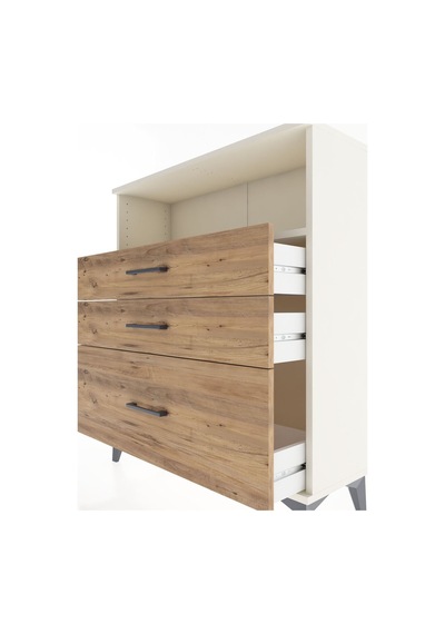 Arges Şifonyer Tek Raflı 3 Çekmeceli 88x30x106 Aytaşı-çam Aytaşı