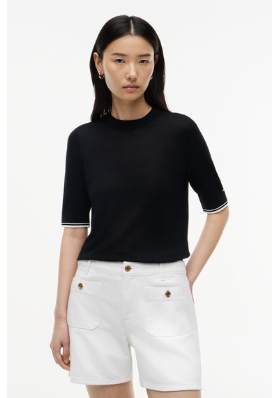 Tommy Hilfiger Lyocell Sılk C-nk Ss Swtr Kadın Siyah Kazak - Ww0ww51054