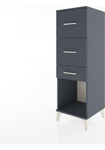 Hyperion Dolap 3 Çekmeceli 44x44x134 Antrasit-antrasit Antrasit