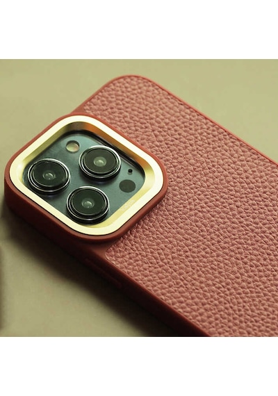 Kajsa Apple Uyumlu iPhone 14 Pro Max Kılıf Soft Deri Metal Kamera Çerçeveli ​Kajsa Litchi Kapak KAJSA-25513