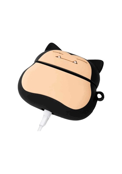 E2M Apple Uyumlu AirPods 1-2 Kılıf Snorlax Siyah