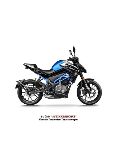 Cfmoto 250nk Orta Tattoo Desen Dövme Sticker Set Sağ Ve Sol Yeni Kasa Uyumlu Siyah