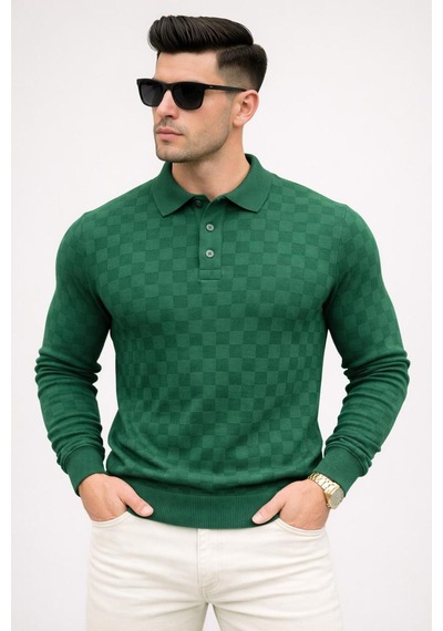 Pantoloncu Ali Polo Yaka Kazak Yeşil