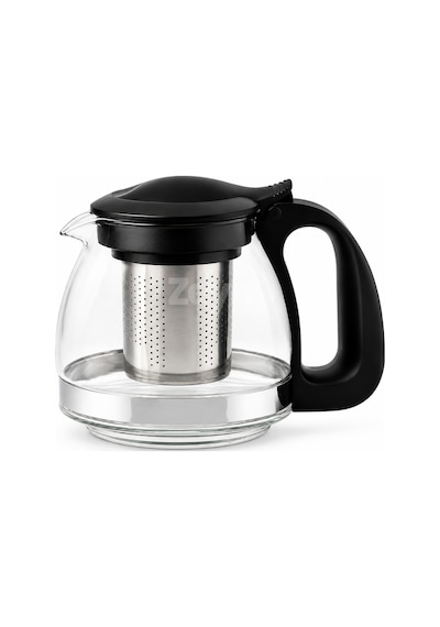 700 Ml Filtreli Cam Çaydanlık Paslanmaz Çelik Süzgeçli, Siyah Kapaklı Ve Kulplu, Isıya Dayanıklı Cam Demlik, Bitki Çayı Demliği
