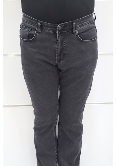 Denim Cartel Dmctekstil Erkek Çizgili Yüksek Bel Rahat Kesim Boru Paça Jean Pantolon Füme