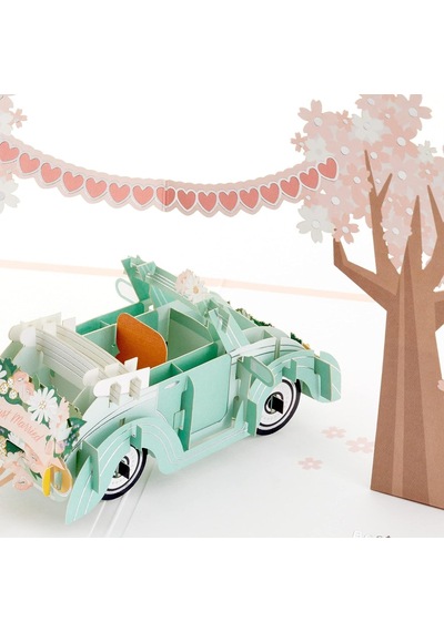Hallmark Signature Paper Wonder Pop Up Düğün Kartı Klasik Araba, Yeni Evlenmiş 5rzh1207