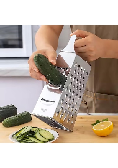 Promosyonca 4 Yüzeyli Mutfak Rendesi, Metal Saplı, Gümüş Diğer