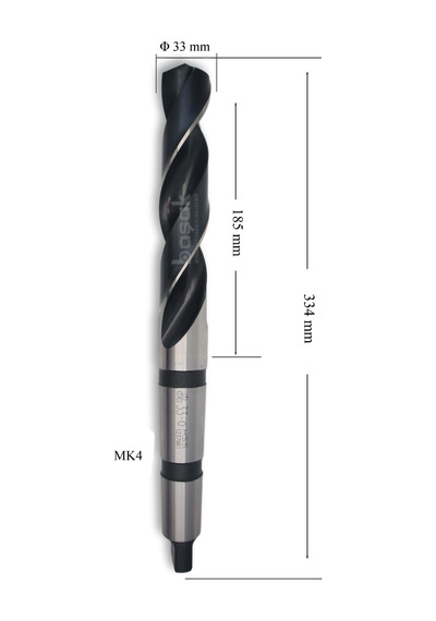 MTE 33 mm Mors Konik Saplı Matkap Ucu HSS (DIN 345)
