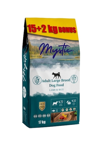 Mystic Az Tahıllı Kuzu Etli Büyük Irk Yetişkin Köpek Maması 17 KG