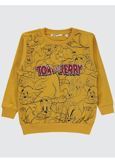 Tom And Jerry Erkek Çocuk Sweatshirt 2-5 Yaş Hardal