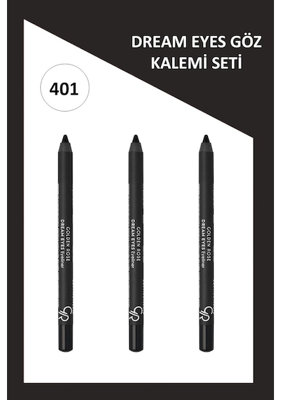 Dream Eyes Göz Kalemi 401 Pamuk Yağı İçerikli 1,6 G 3 Lü Set Siyah