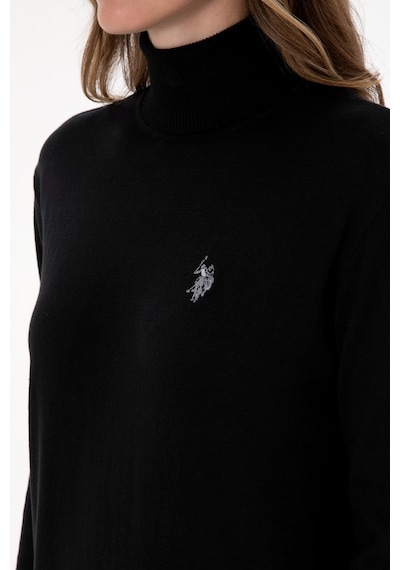U.S. Polo Assn. Kadın Siyah Boğazlı Basic Kazak 50313621-VR046