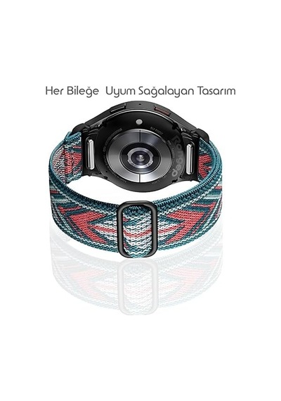 One-click Elastik Bohem Serisi 20mm Kordon İle Uyumlu Galaxy Watch 7/6/5/4/fe Serisi İçin Kumaş Kayış 40mm/44mm Watch 6/4 Classic 47/43/42mm Ve Watch 5 Pro 45mm Uyumlu