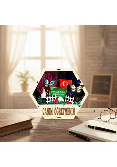 Altıgen Saksı Teraryum - Öğretmenler Günü Hediyesi Çok Renkli