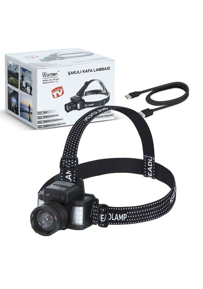 Watton Wt-625 Sensörlü Cree Tg Led Şarjlı Kafa Lambası Siyah