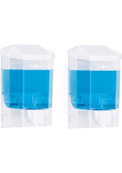Duvara Monteli 2 Li Flosoft Sıvı Sabunluk 1000 Ml.beyaz F086 Şeffaf