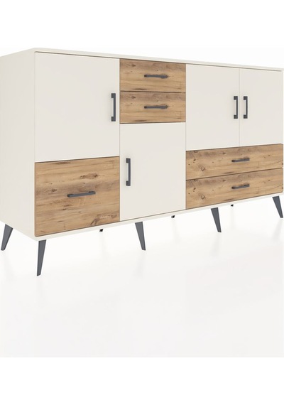 Hyperion Konsol 4 Raflı 5 Çekmeceli 4 Kapaklı 176x44x99 Aytaşı-ay Aytaşı-aytaşı/çam