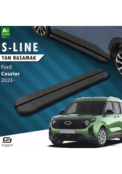 S-dizayn Ford Courier 2 S-line Siyah Yan Basamak 183 Cm 2023 Üzeri A+ Kalite