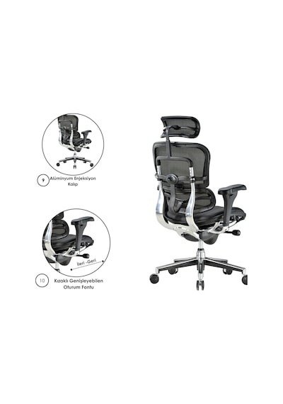 Casella Enjoy Fileli Yönetici Koltuğu Ofi S Koltuğu Ergonomik, Şık Ve Fonksiyonel Siyah