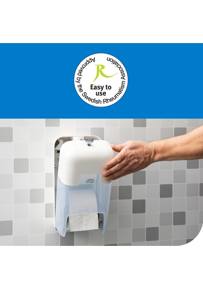 Tork 558041 Optiserve Kartonsuz Çift Rulo Hazneli Tuvalet Kağıdı Dispanseri Beyaz Beyaz