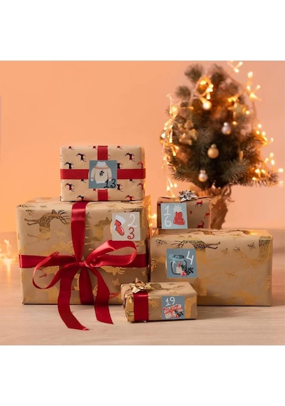Yılbaşı Advent Takvimi Sticker Seti- 24 Adet Çıkartma, Yeniyıl He