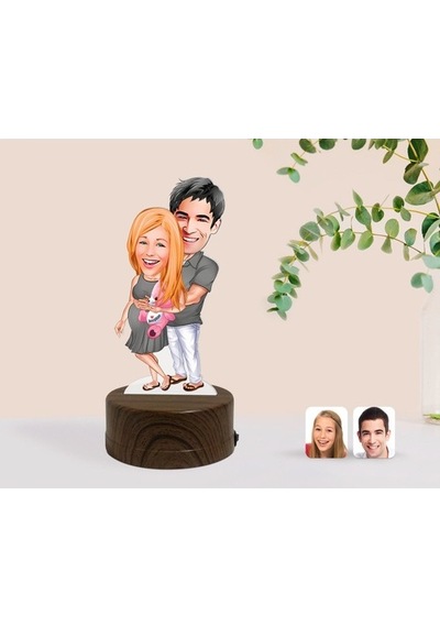 Kişiye Özel Bebek Sürprizi Karikatürlü Dekoratif 3D Biblo Led Işı