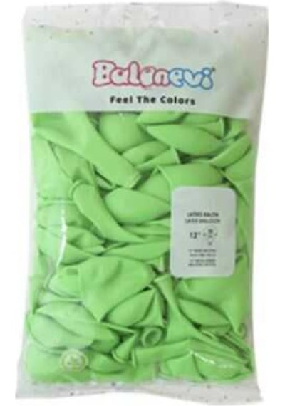 Balon Düz Neon Fosforlu 12 İnc Yeşil Pk:100 Kl:28 Çok Renkli
