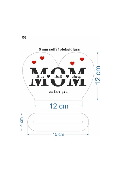 Pleksi Masa Üstü Mom 2 Siyah