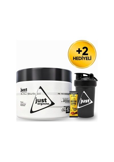 Just Nutrition L-arginine 126 Gr L-arjinin 42 Servis + Shaker + Protein Kahve Hediyeli Aromasız