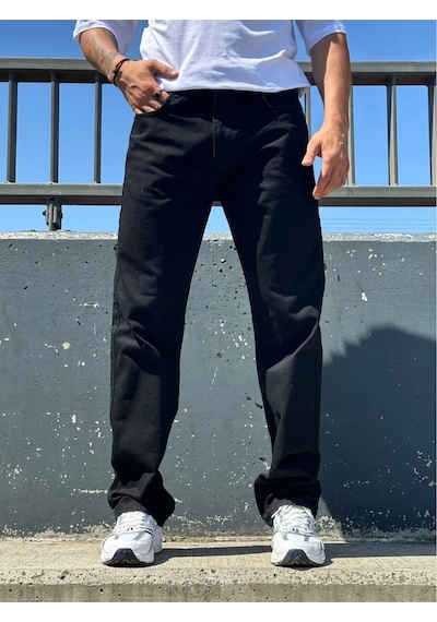 Erkek Siyah Baggy Pantolon Siyah