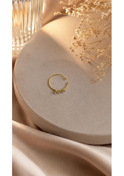925 Ayar Gümüş Minimal Burun Hızması Piercing Zirkon Taşlı Unisex Halka Nose Ring Günlük Kullanım Şık Tasarım Gri 15640405