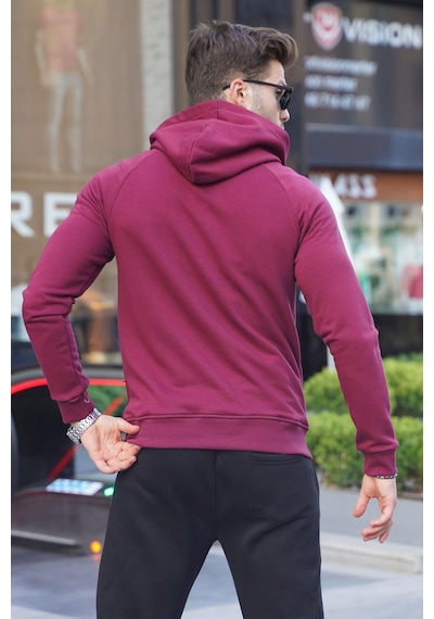 Madmext Bordo Kapüşonlu Sweatshirt 6151-bordo Bordo