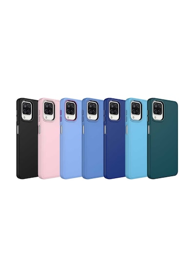 Zore Samsung Galaxy Uyumlu M32 Kılıf Metal Çerçeve Ve Buton Tasarımlı Silikon Omsy Luna Kapak - Pembe