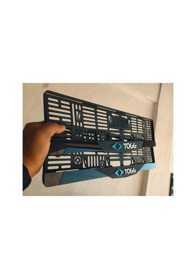 Togg Kabartma Yazılı Takmatik Mat Pleksi Plakalık 2 Adet 3d Piano Black - 667296706