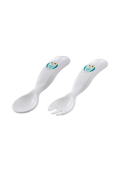 Mamajoo Desenli Kaşık & Çatal Seti / Beyaz Baykuş