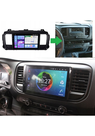 Citroën Jumpy Araç Multimedya Android Ekran Carplay Navigasyon Double Teyp 4+64 9" 17-23 Black Blueway