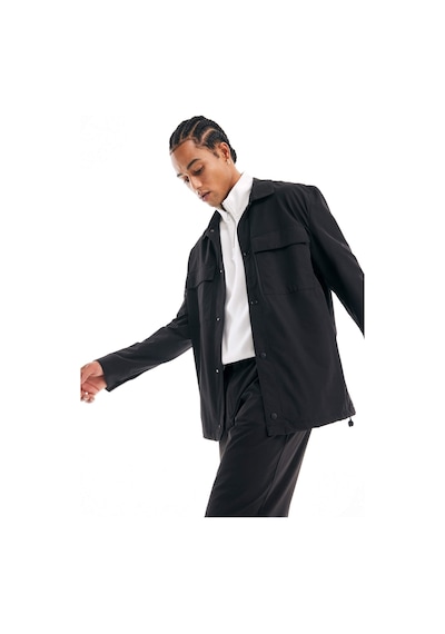 Defacto Regular Fit Polo Yaka Çıtçıtlı Cepli Teknik Gömlek Ceket B7396AX24SP Siyah