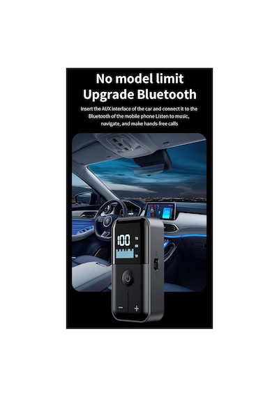 M20 2 Si 1 Arada Bluetooth 5.4 Transmitter Ses Alıcı & Verici 3.5mm Aux, Micro Sd Kart Çalar, Led Ekranlı Kablosuz Adaptör, Dahili Pil, Araba, Tv, Pc & Hoparlör İçin Stereo Müzik Aktarıcı